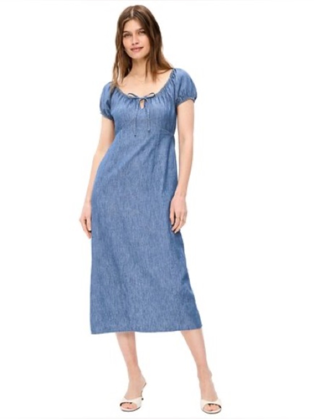 Old Navy Women's Short Sleeve Scoop Neck Midi Dress